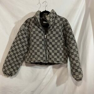 12th Tribe Black and Gray Checkered Jacket